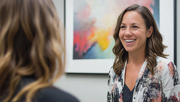 Patient talking to a therapist about medication